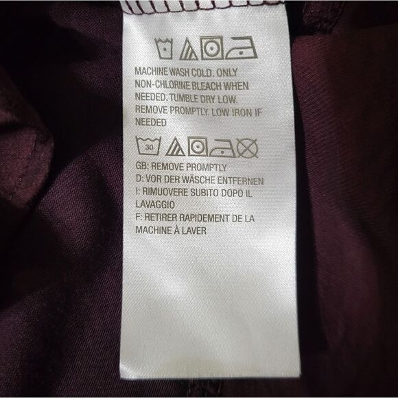 LOGO by Lori Goldstein® Burgundy Round-neck  Mixed Media Short Sleeve Dress - Picture 10 of 11